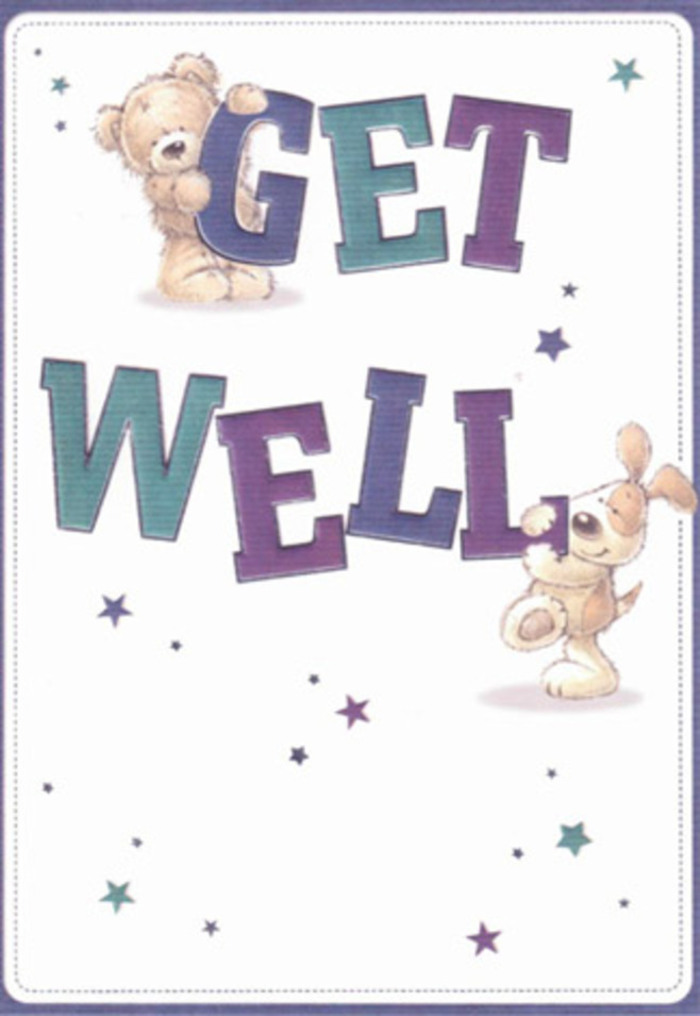 Bright and uplifting, this get well card beautifully captures the nurturing charm of Lisson Grove's close-knit neighbourhoods. At its heart: a friendly bear and a playful puppy, each lovingly holding parts of a bold, confident 'Get Well' message shaded in rich purples and shimmering aquas-a colour palette evocative of spring blooms along the Grand Union Canal. Twinkling stars, playfully scattered, echo the magic found in a thoughtfully given bouquet. There's a tangible quality to the illustrations-the bear's fur appears textured and soft, while the puppy's long ears promise the comfort of a warm hug, inviting tactile connection even in a simple gesture. The pristine background bathes the scene in clarity and lightness, much like the calm, open air at Paddington Green. Sending this card feels like extending your own care, as if it were hand-delivered with a fresh batch of seasonal flowers from a trusted local florist. Every detail, from the animated expressions to the energetic composition, is meant to encourage and lift, embodying the authentic spirit of support that is the hallmark of Lisson Grove.